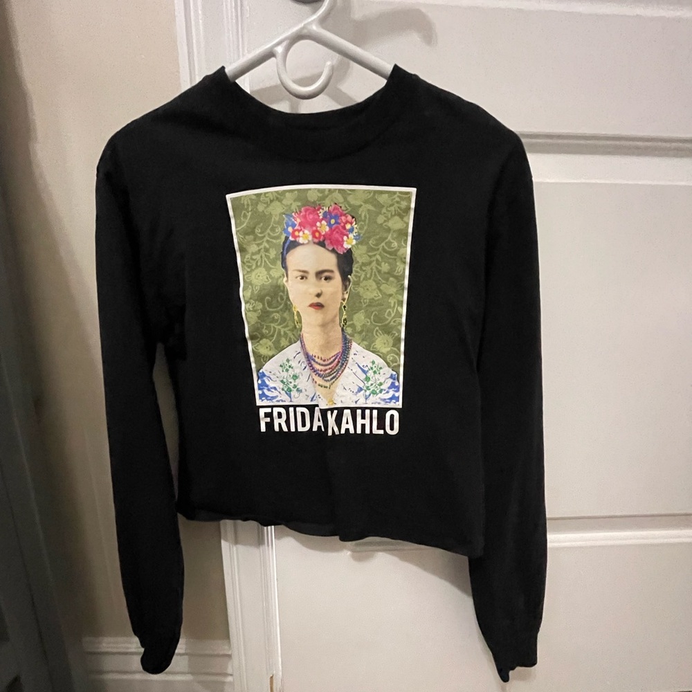 Frida Khalo crop top long sleeve